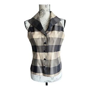 Bahari Evening Sleeveless Button Front Vest Blouse size 6